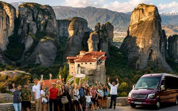 Ateny: Meteora DayTrip po angielsku/hiszpańsku i majestatyczny zachód słońca