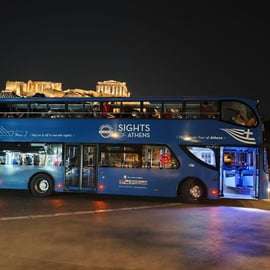 Panoramiczna wycieczka po Atenach nocą otwartym autobusem piętrowym
