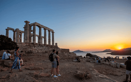 Z Aten: Wycieczka o zachodzie słońca na przylądek Sounion