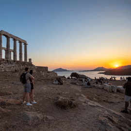 Z Aten: Wycieczka o zachodzie słońca na przylądek Sounion